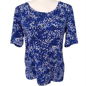 NWT Chico’s Elbow Length Button Detail Sleeve Cotton Scoop Neck Tee Size M